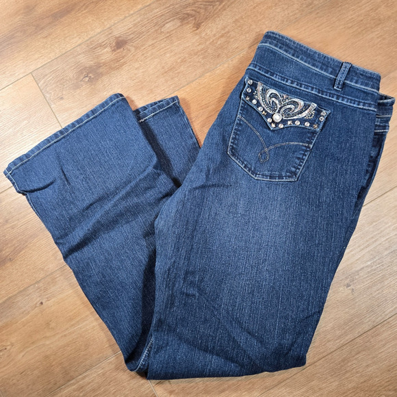 Hipstar Denim - HipStar Womens Jeans 22 Medium Wash Stretch Denim Bedazzled Jeweled